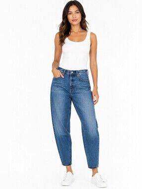 NWT Scotch & Soda Barrel Fit Jeans Women’s Size 25 Medium Wash Tapered Denim